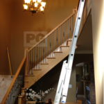 ladder used for interior house painting of high ceilings and walls