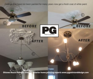 ceilings stipple removal and painting by PG PAINT & DESIGN painters in Ottawa