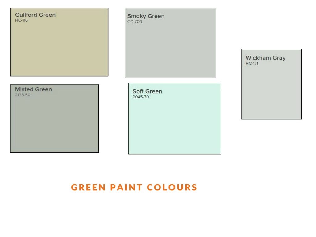 green sample paint colours for interior painting used by painters in Ottawa PG PAINT & DESIGN