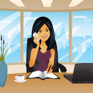 an illustration of customer care executive of PG PAINT & DESIGN