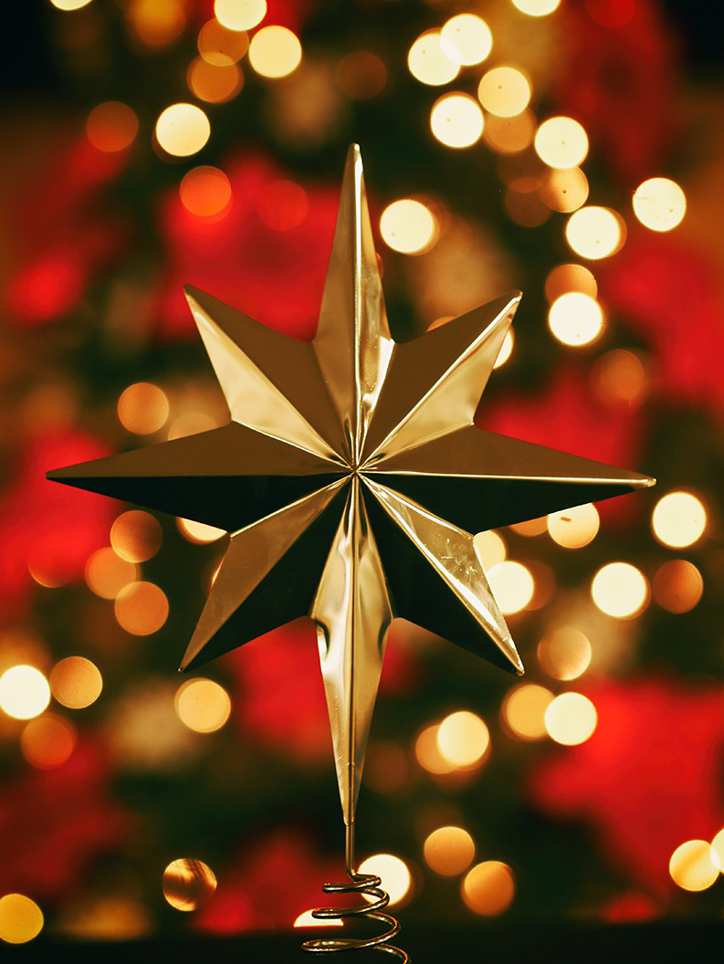 gold Christmas tree star ornament