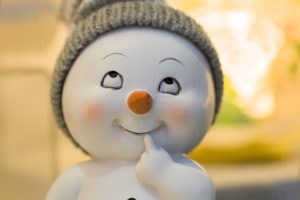 thinking snowman figure