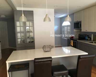 interior painting of kitchen with semi-gloss paint finish by painters in Ottawa PG PAINT & DESIGN